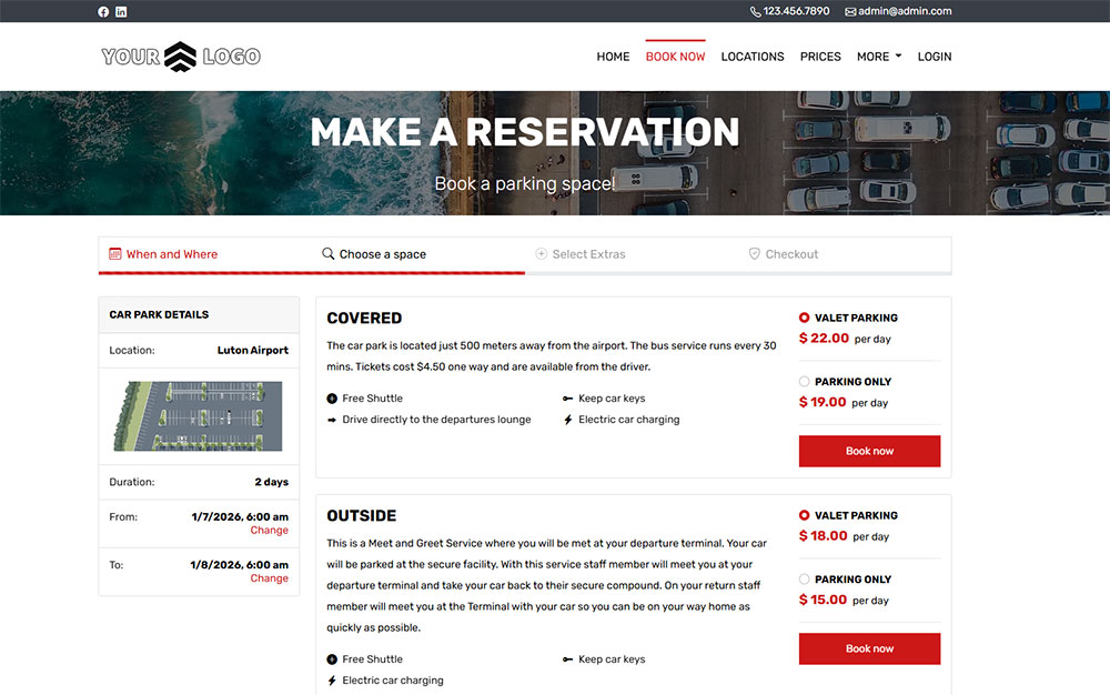 Intuitive Online Reservation Form